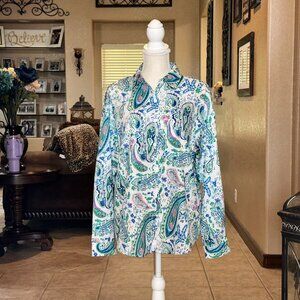 Temu*Button Down Women's Paisley Shirt*EUC